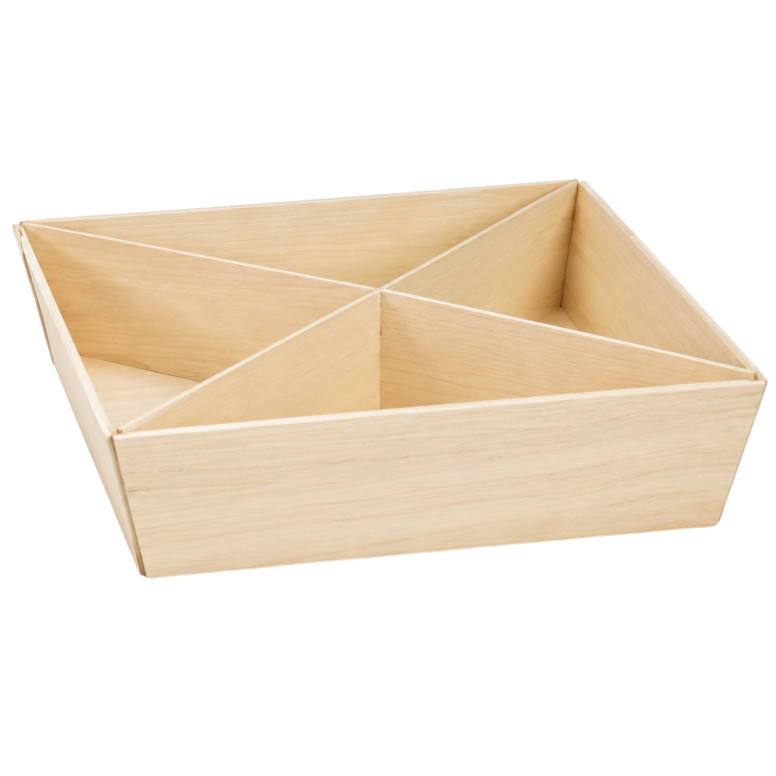 Deep Wooden Tray w/ Partitions 12”x12”x4” 1/100ct - Image 2