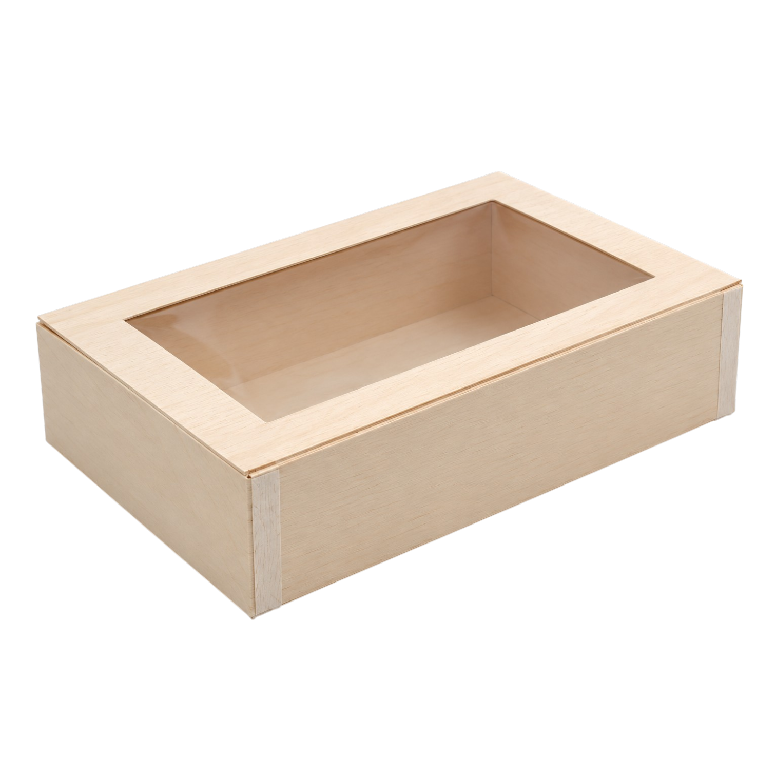 Large Rectangular Wooden Box w/ Window 1/100ct