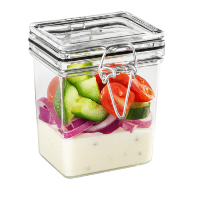 Layered Salad in Glass Jar