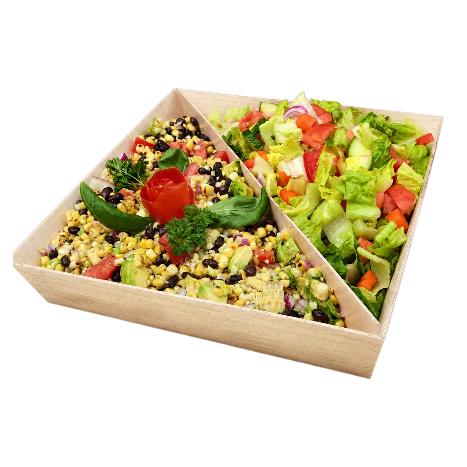 Deep Wooden Tray w/ Partitions 12”x12”x4” 1/100ct