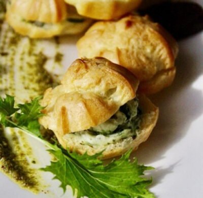 Spinach, Swiss Cheese & Pesto Profiterole 1/88ct