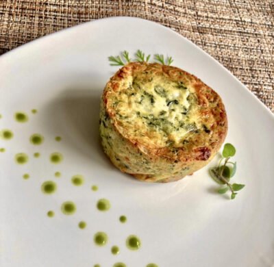 3.5oz Crustless Quiche w/ Sauteed Spinach & Swiss 1/60ct