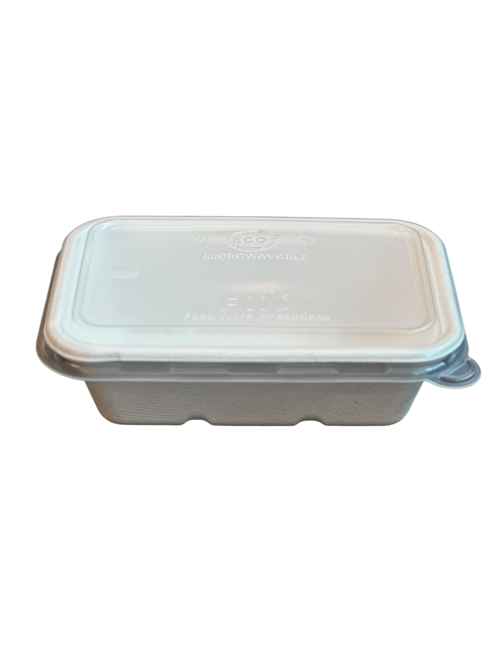 22 oz. White Compostable Rectangular Food Takeout Container w/ Heat Resistant Lid 1/500ct - Image 2